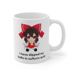 I Have Dipped My Balls Touhou Fumo Mug, Cirno, Marisa, Reimu, Funny Anime Meme Mug, Unhinged Mug, Cursed, Waifu, Touhou Plush