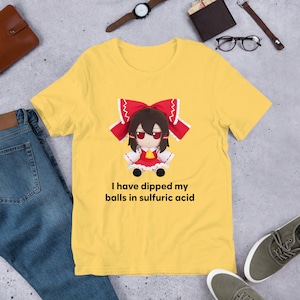 I Have Dipped Touhou Fumo Plush, Cirno Marisa Reimu, Funny Anime Meme Shirt, Unhinged Shirt, Waifu Shirt, Otaku Clothing, Touhou Dolls Yellow