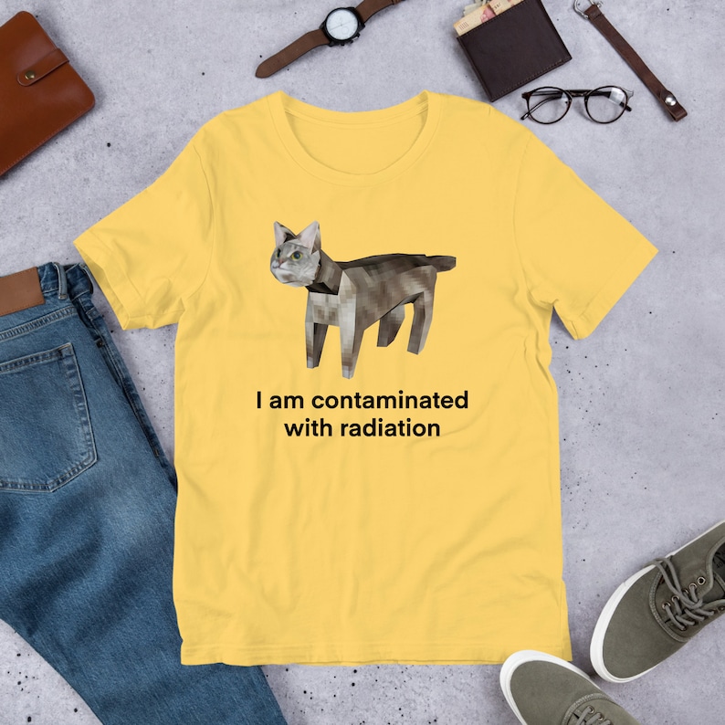 I Am Contaminated Funny Cat Meme Shirt / Ironic Shirt / Weirdcore Clothing / Low Poly Feline / Oddly Specific / Unhinged / Cursed image 4