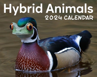 Hybrid Tiere 2024 Kalender, Tierliebhaber Geschenk, lustiges Tier Meme, schrullig, Weihnachten, Geburtstag Geschenkidee, Geschenk, Neuheit, Gag Geschenk