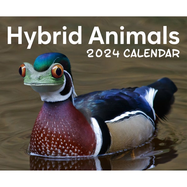 Calendrier 2024 Animaux hybrides, Cadeau pour les amoureux des animaux, Mème animal rigolo, Insolite, Noël, Idée cadeau d'anniversaire, Cadeau, Nouveauté, Cadeau bâillon