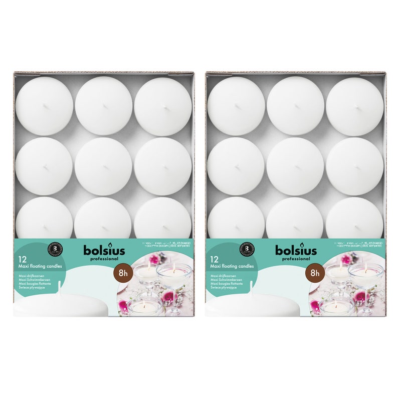 White & Ivory Floating Candles 3 Inch Unscented 24 Pack for Etsy