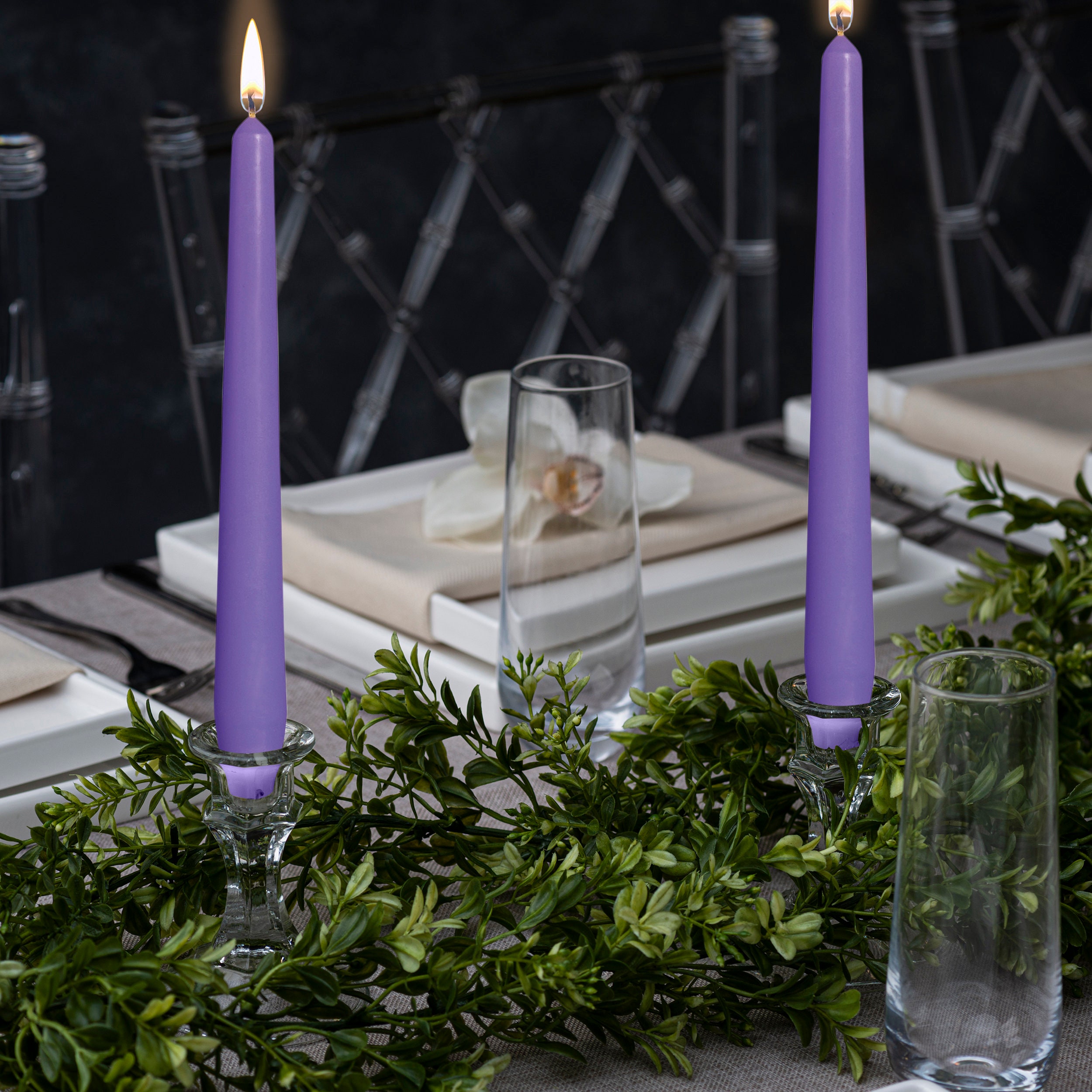 Purple Taper Candles 10 Inch Unscented 10 Pack for Wedding Etsy
