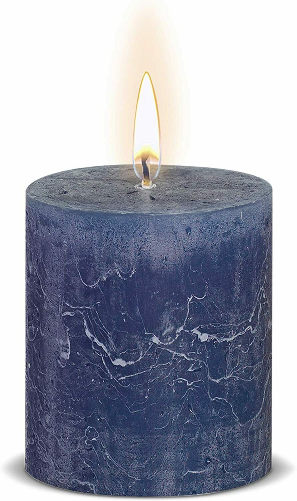 Rustic Dark Blue Pillar Candles 2.75x3.25 Unscented 3 Etsy