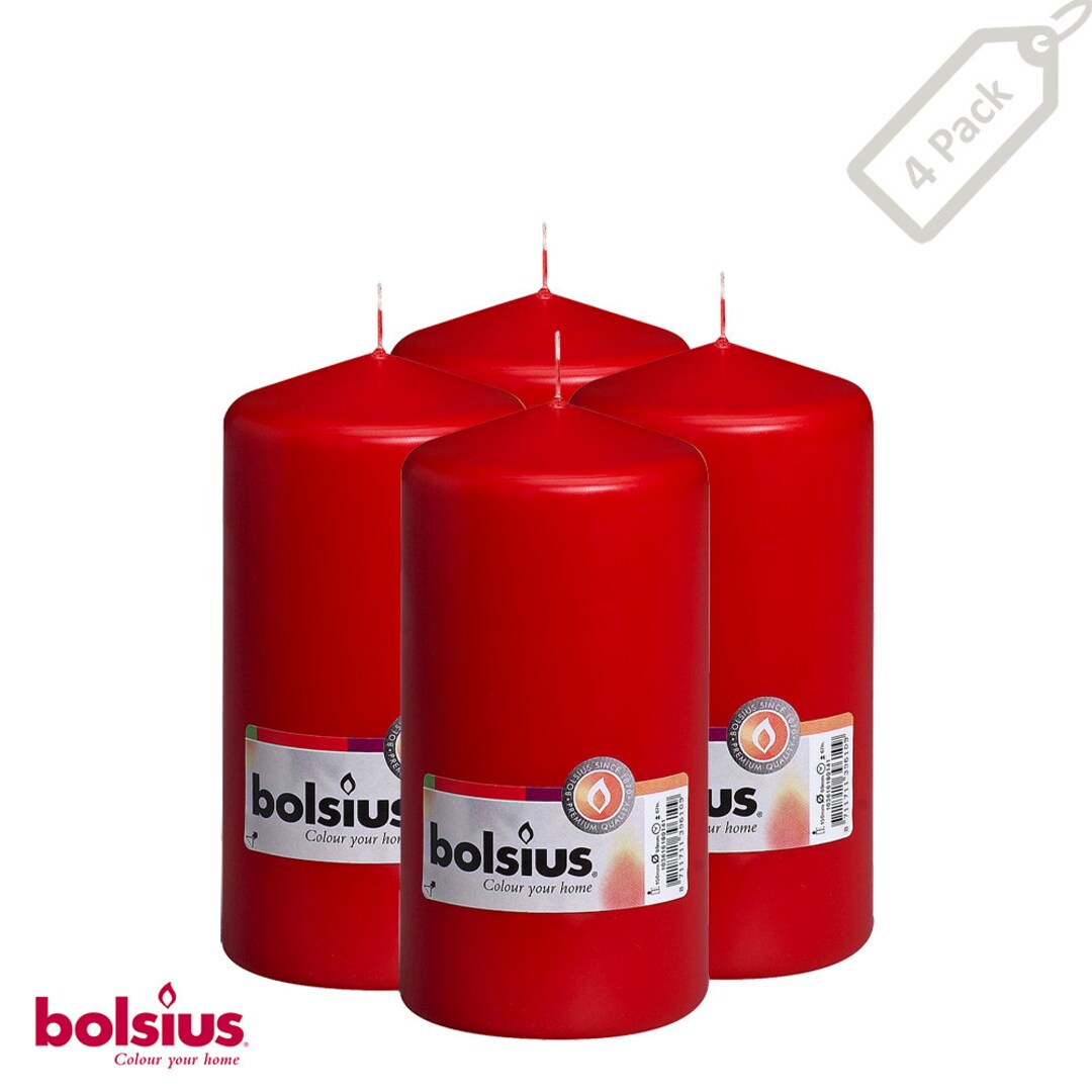 4 & 8 Pk 3 X 6 Red Pillar Candles Unscented Christmas Decoration
