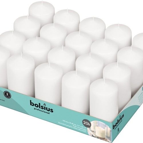 White Pillar Candles Tall 2x6 Unscented 20 Pack for Etsy