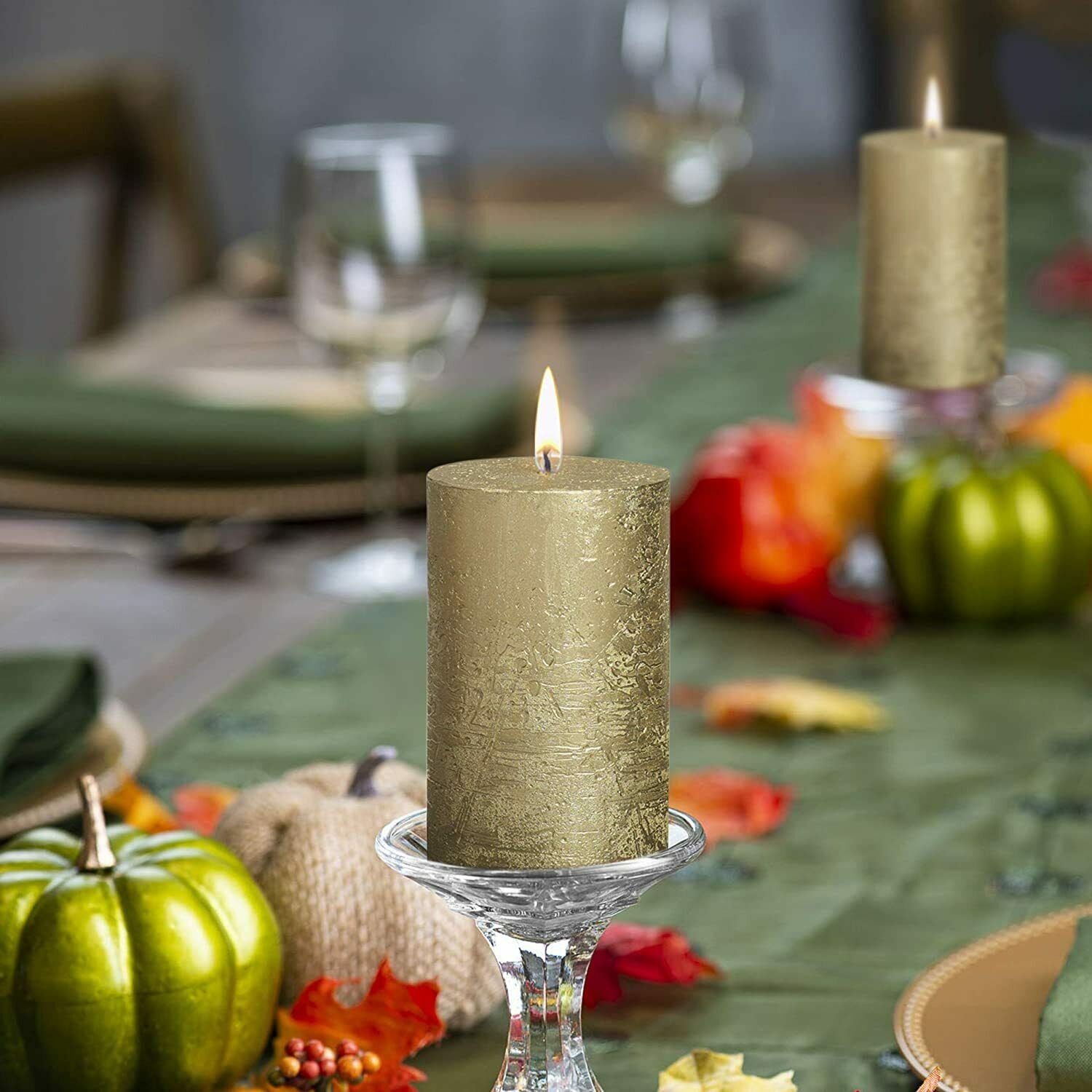 Metallic Gold Pillar Candles 2.75x5 Unscented 6 Pack Etsy