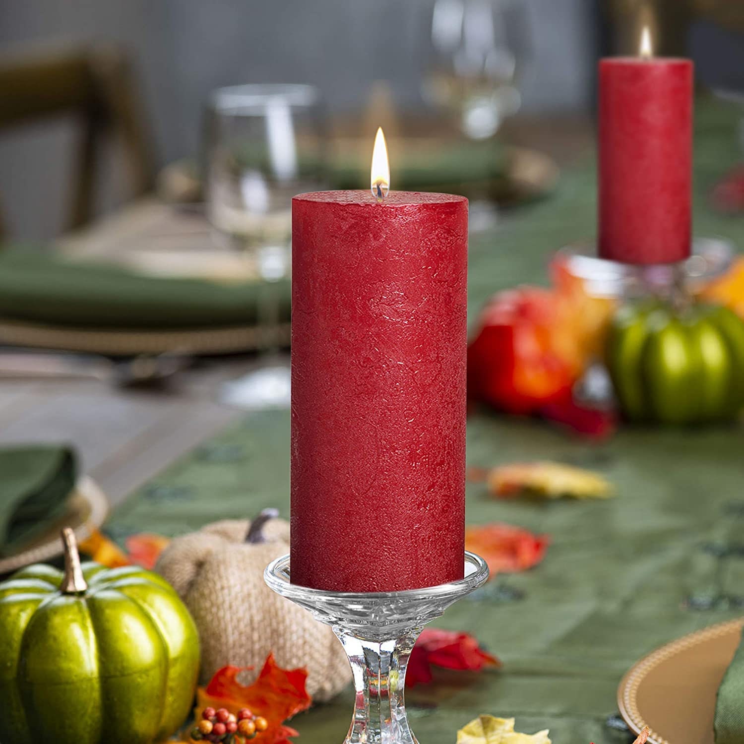 Large Red Metallic Pillar Candles 2.75x7.5 Unscented 6 Etsy
