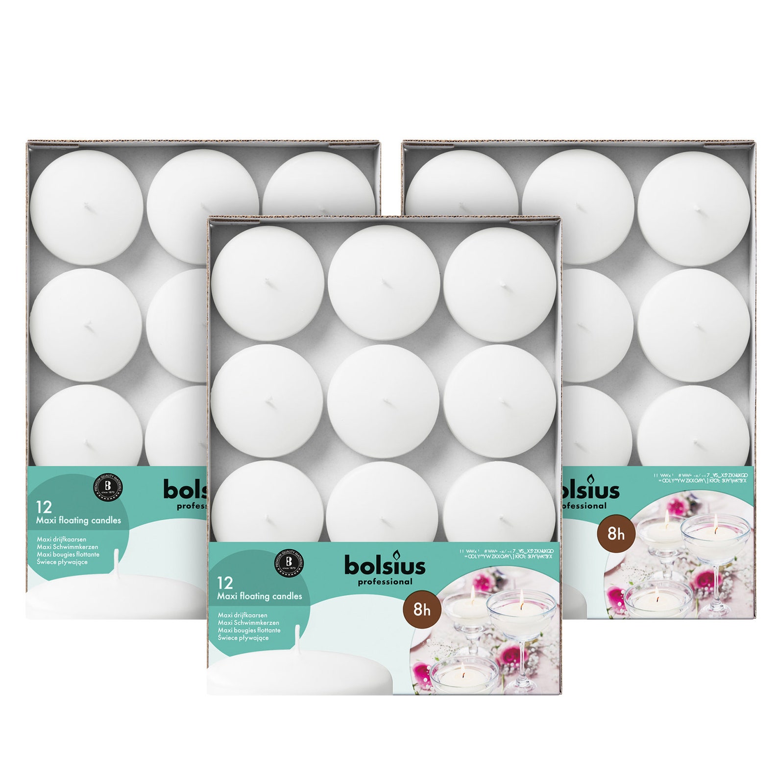 Bolsius White Floating Candles 3 Inch Unscented for Wedding Etsy