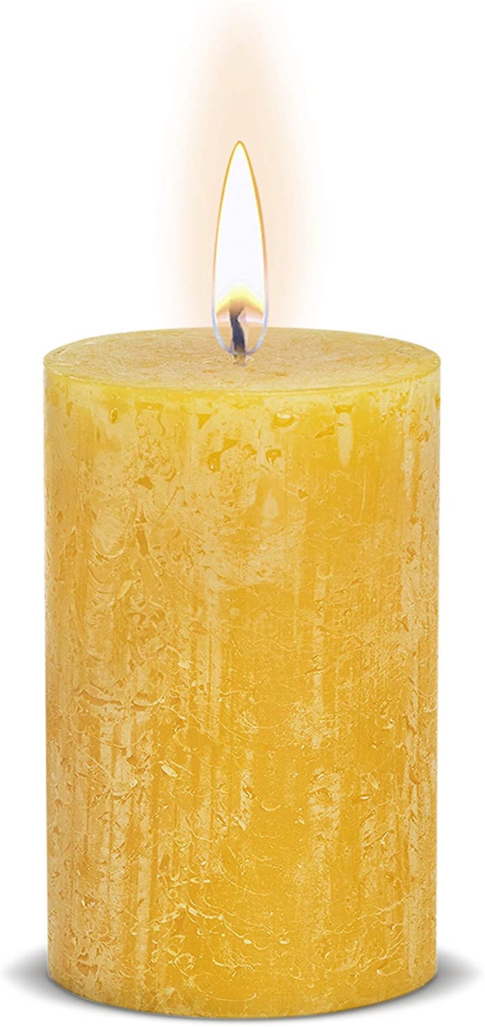 Rustic Yellow Pillar Candles Holiday 2.75x5 Unscented 6 Etsy
