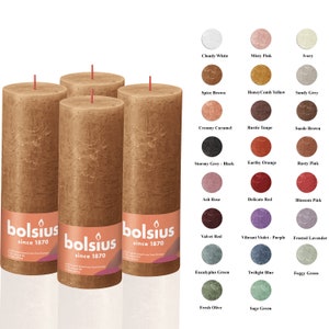 3 Sizes 4 Pk Rustic Pillar Candles Unscented 23 Colors Premium European Quality - Natural Eco-Friendly Plant-Based Wax