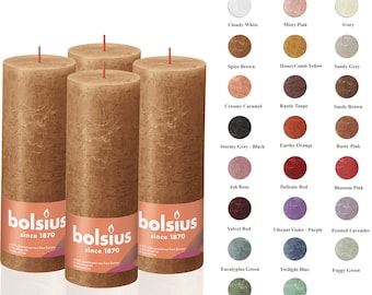 3 Sizes 4 Pk Rustic Pillar Candles Unscented 23 Colors Premium European Quality - Natural Eco-Friendly Plant-Based Wax
