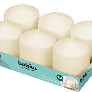 6 Pk Ivory Pillar Candles 3&quot; X 3&quot; - 3&quot; X 4&quot; - 3&quot; X 6&quot; - 3&quot; X 9&quot; Unscented Wedding Dinner Home Decor | Long Burning Smokeless and Dripless.