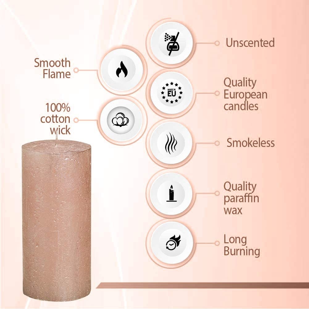 Rose Gold Metallic Large Pillar Candles 2.75x7.5 Etsy
