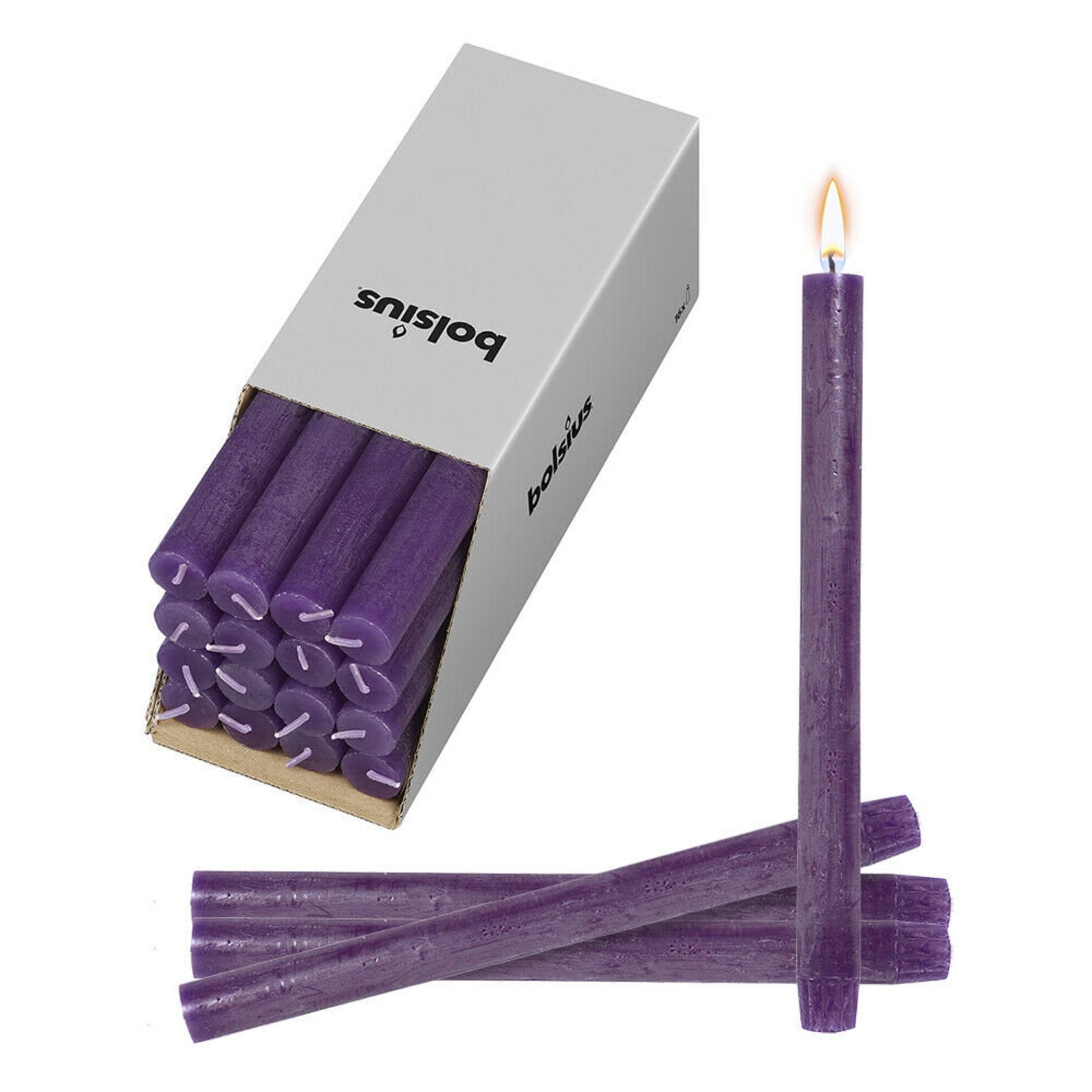 Rustic Purple Taper Candles 10.5 Inch Unscented 16 Pack for Etsy