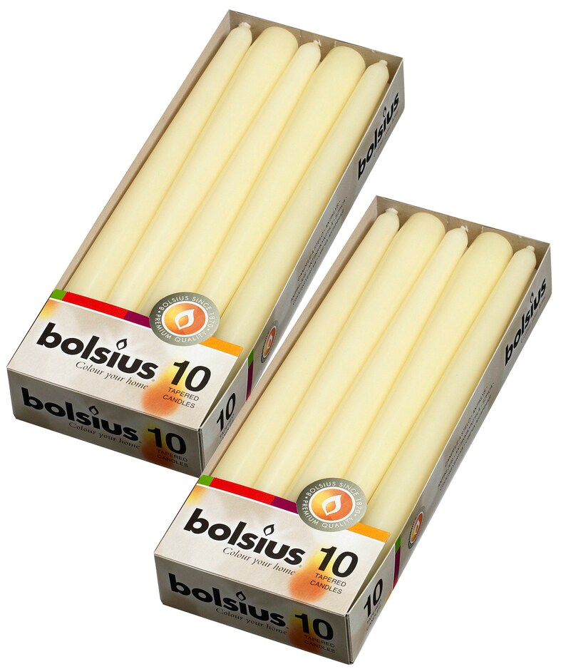 Ivory Unscented Taper Candles 10 Bulk for Dinner Wedding Etsy
