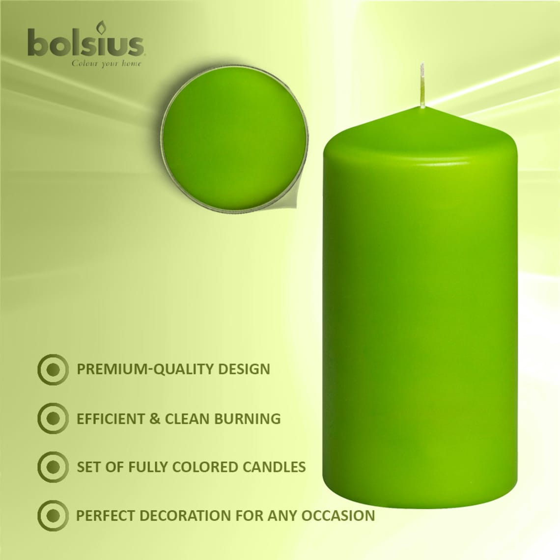 3 X 6 Lime Green Pillar Candles 4 & 8 Pk Unscented for Etsy