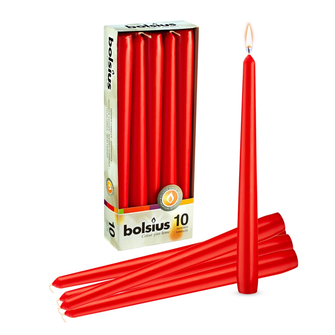 Red Taper Candles Unscented 10 Inch for Wedding Dinner Spa Home/party
