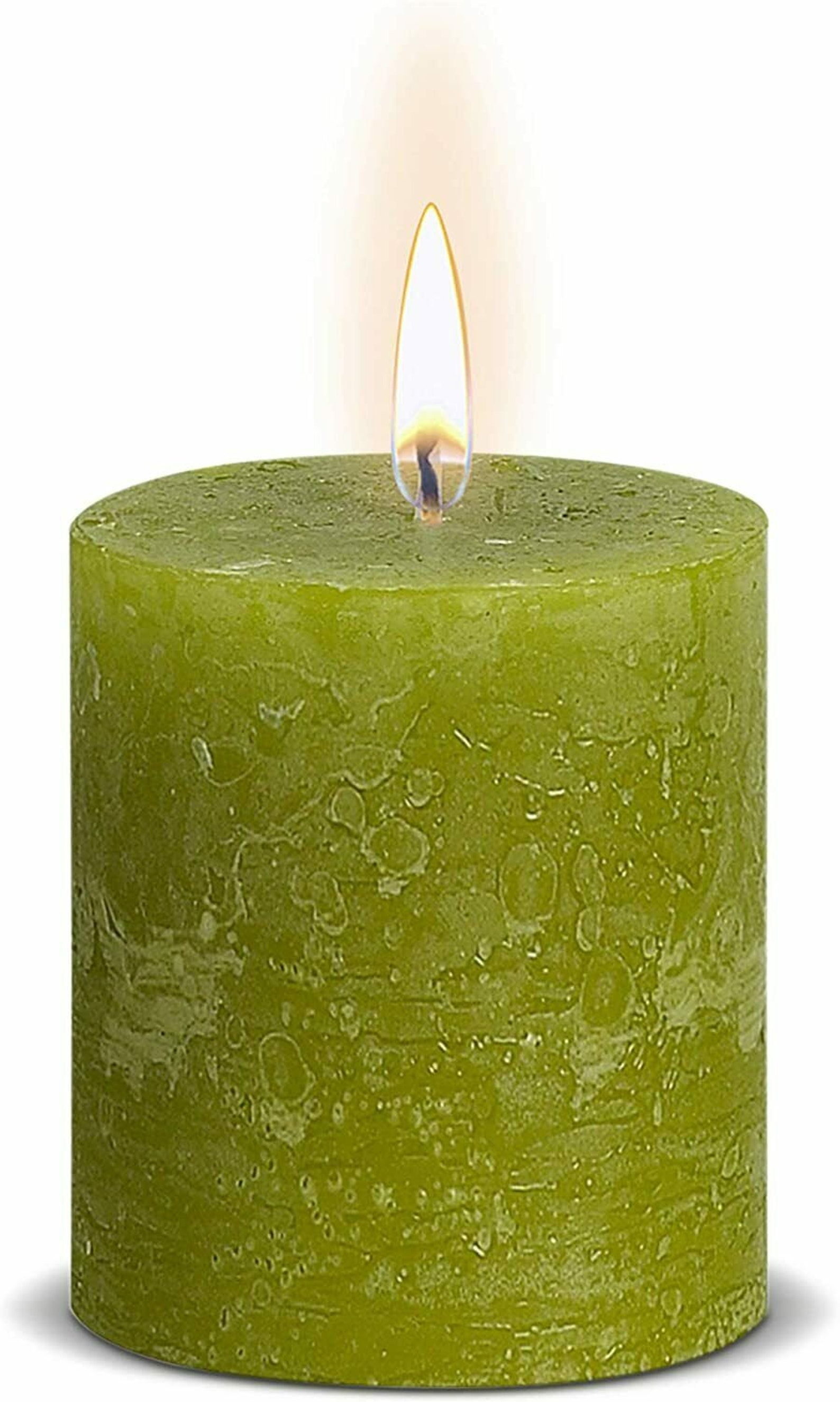 Rustic Moss Green Pillar Candles 3.25x2.75 Unscented 3 Etsy