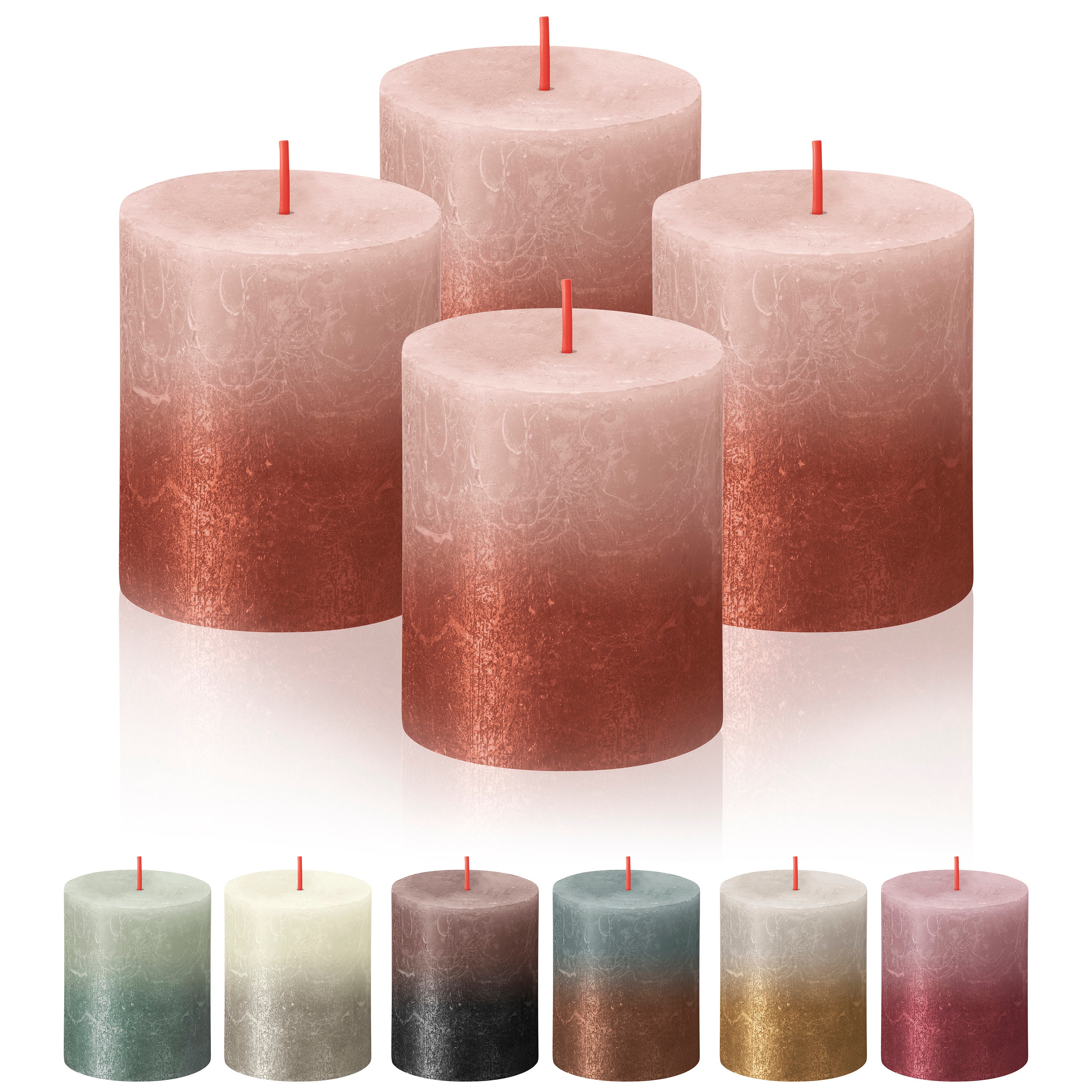BOLSIUS 10 Red Pillar Candles - 2.25 X 3.25 Inches - Premium European Quality - Individually Wrapped - 17 Hour Burn Time - Dripless Smokeless Unscented Dinner, Wedding, Party, & Restaurant Candles