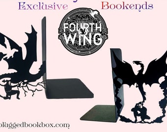 Fourth Wing Black Metal Bookends Cutout Xaden Riorson Violet Sorrengail Romantasy Tairn Andarna Sgaeyl Bookish Merch Swag Bookstagram Shelf