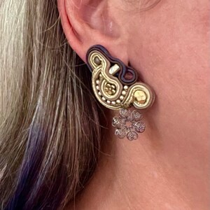 Dori Csengeri Textile Cord and Bead Clip On Earrings image 2