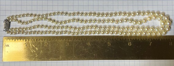 Vintage Hallmark Double Strand Cultured Pearls 16… - image 4