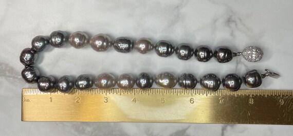 Couture Costume Silver Gray Baroque Pearls Sterli… - image 6