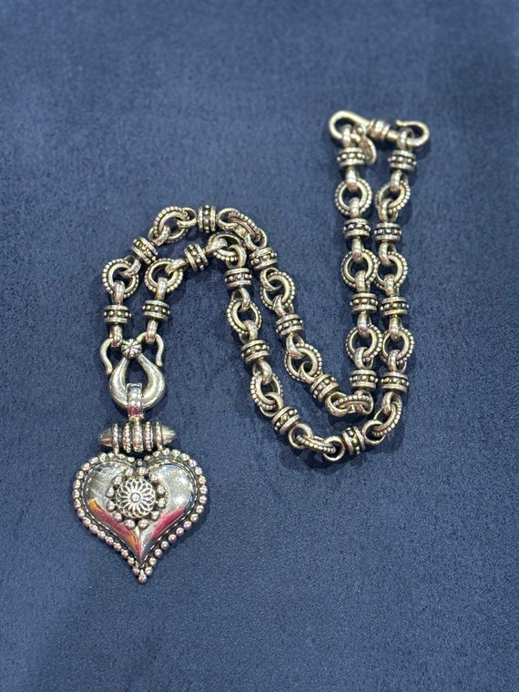 Ned Bowman Vintage Sterling Silver Heart Necklace