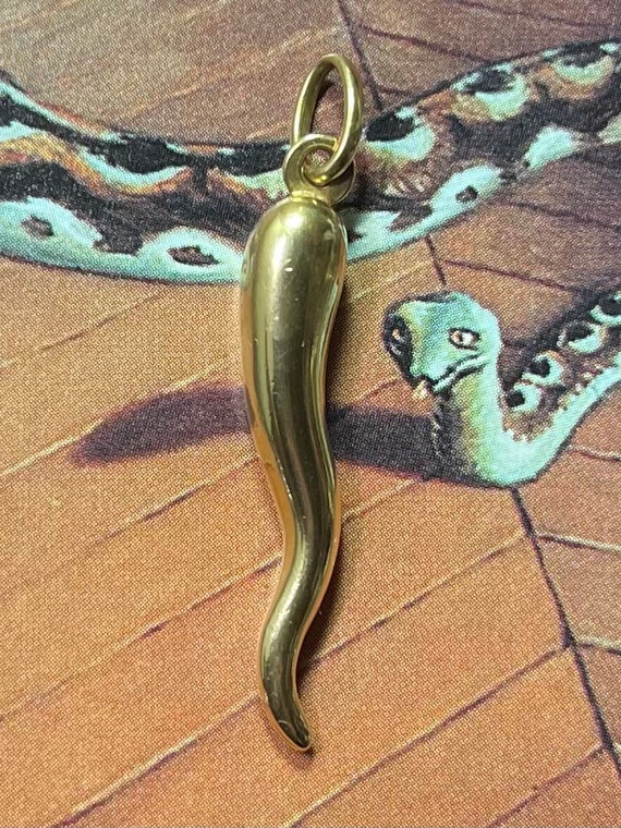 Vntage 14K Gold talan Corncello Horn Good Luck Charm - Etsy