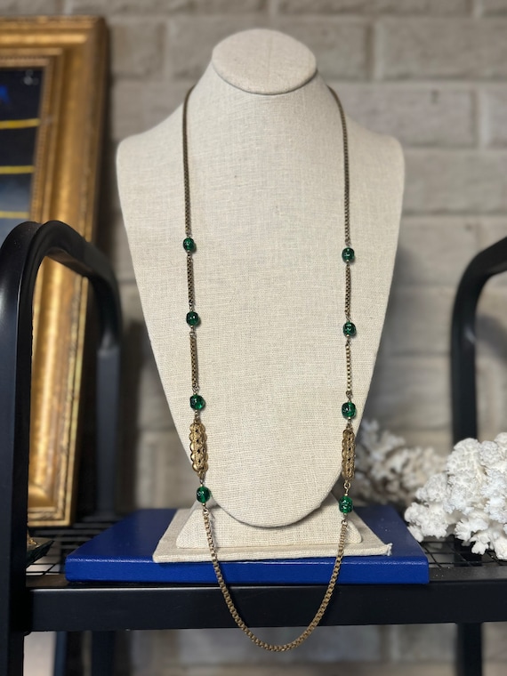 Rare Miriam Haskell Gripoix Glass Bead Chain Neck… - image 2