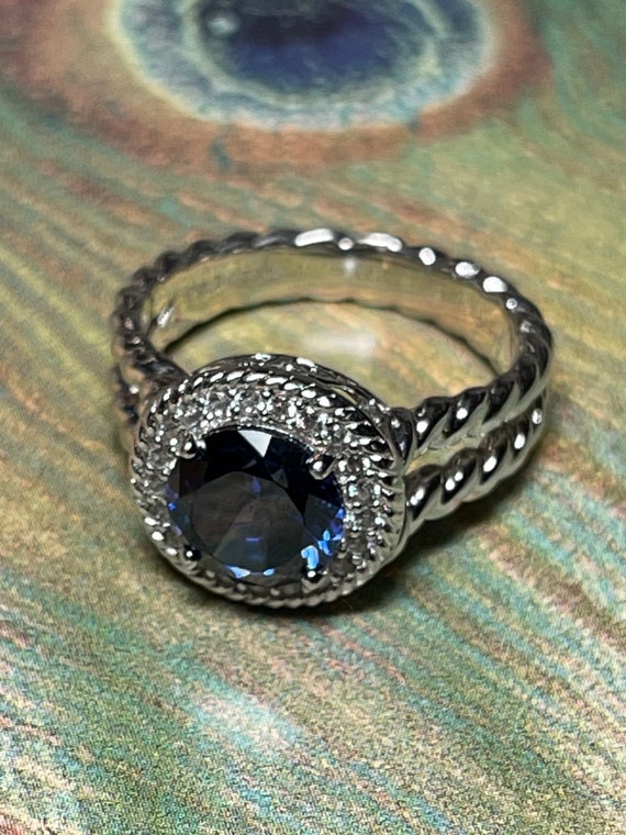 PAJ Blue and White CZ Ring