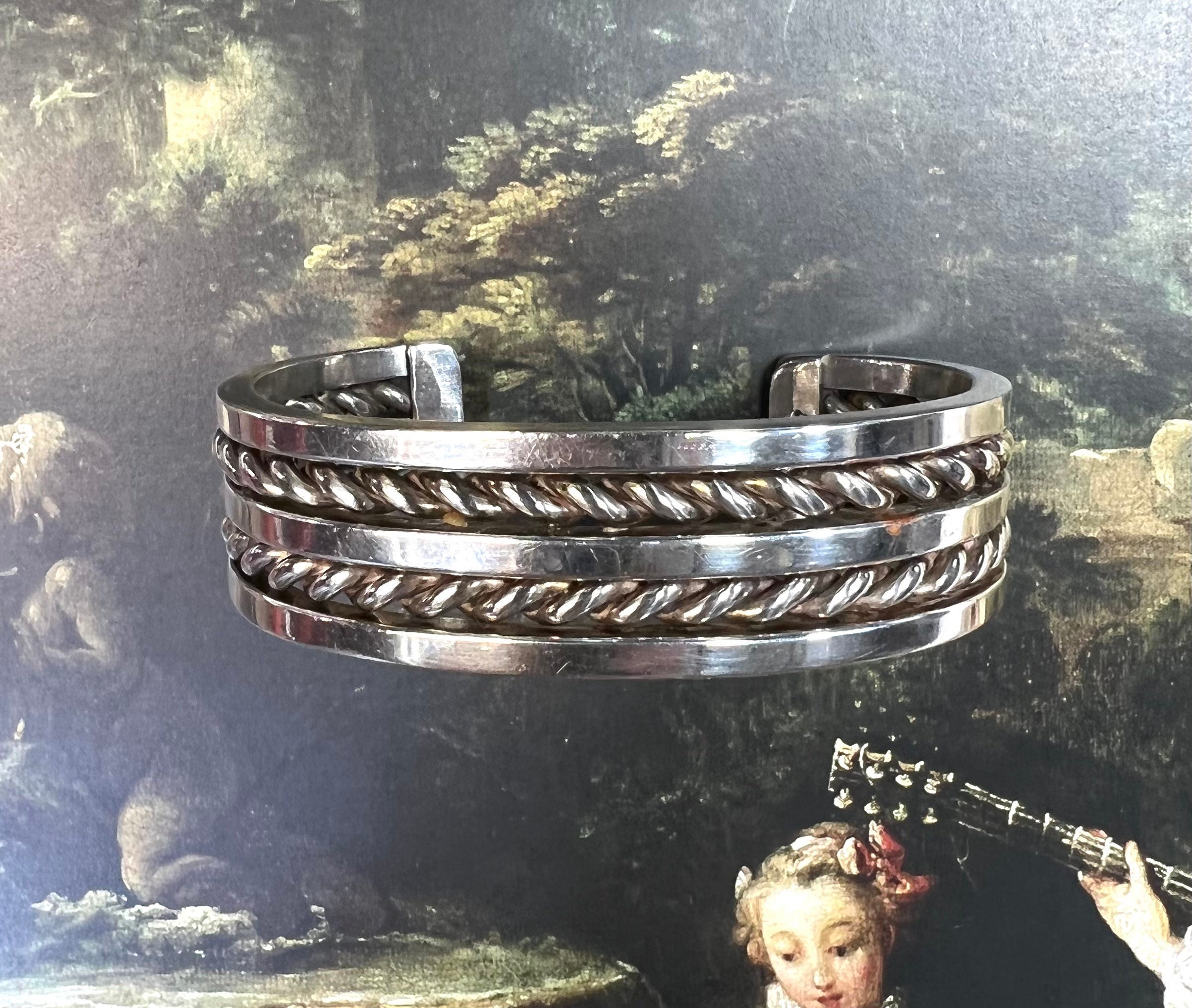 Vintage Taje Navajo Sterling Silver Wide Twist Cuff Bracelet - Etsy