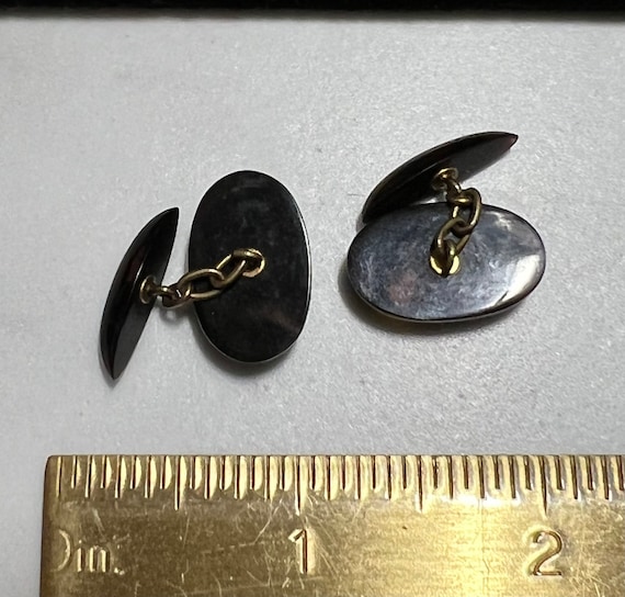 Victorian Antique Tortoise Shell Sailing Ship Cufflin… Gem