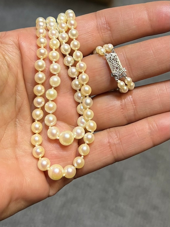 Vintage Hallmark Double Strand Cultured Pearls 16… - image 6