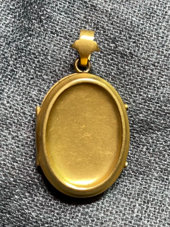 Large 18k Gold Plated Oval Locket - image 1