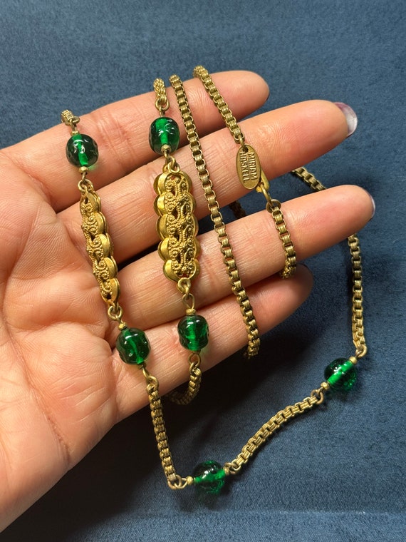 Rare Miriam Haskell Gripoix Glass Bead Chain Neck… - image 3