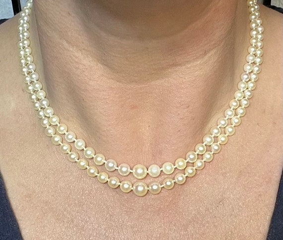 Vintage Hallmark Double Strand Cultured Pearls 16… - image 3