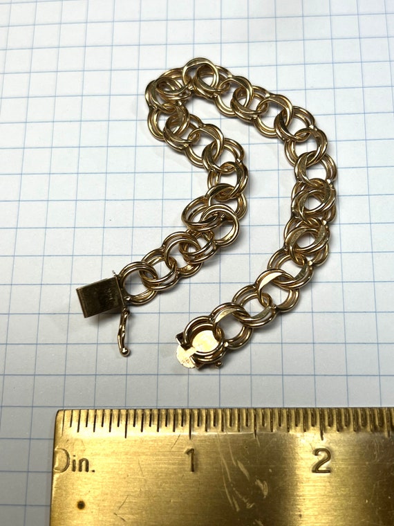 Vintage Charm Bracelet 14k Yellow Gold Chain - image 3