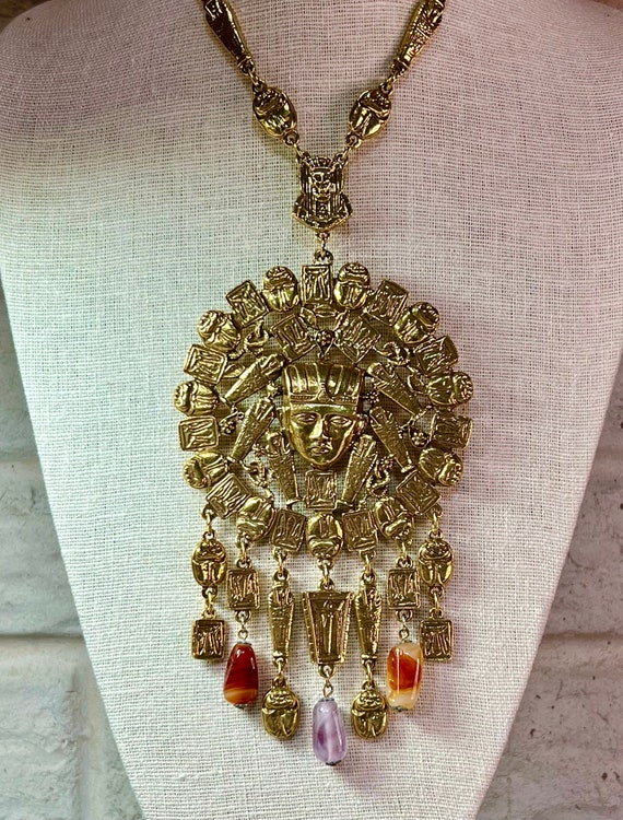 Monumental Vintage Goldette Egyptian Revival Penda