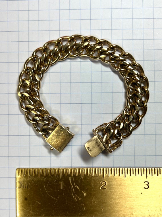 Vintage Z&F 14k Yellow Gold Heavy Link Bracelet With