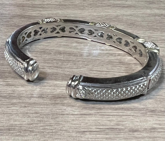 Judith Ripka JR TWO Topaz Diamond 18k Sterling Silver Bangle