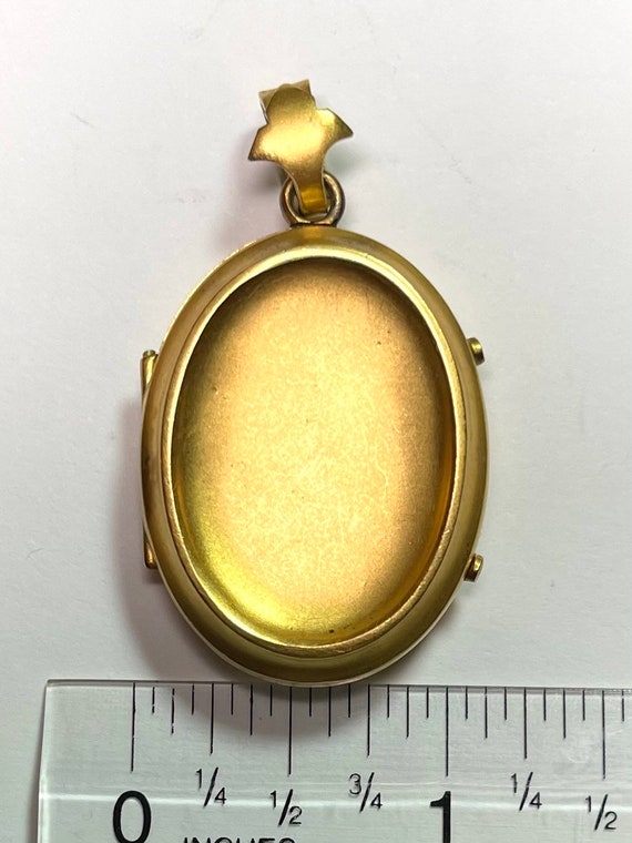 Large 18k Gold Plated Oval Locket - image 2
