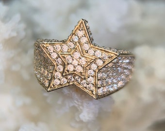 Super Star Ring in 10k Yellow Gold and CZ size 10 1/2