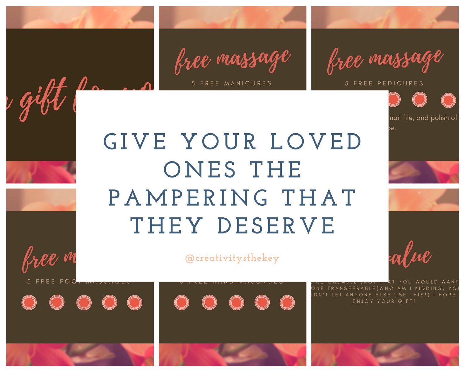 Spa Pamper Gift for a Special Someone Voucher Printable Instant Download Etsy