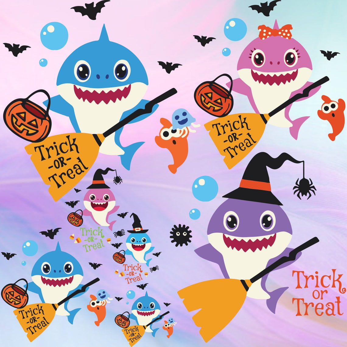Baby shark svg halloween bundle halloween halloween svg | Etsy