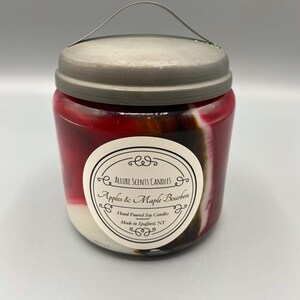 Hand Poured Marbled Soy Candle (Apples & Maple Bourbon Scent)