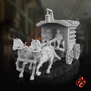 City Guard Carriage | RPG Terrain Pieces and Props for DnD tabletop wargame| 32 mm scale  | T5