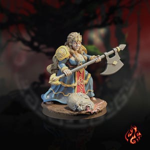 Dwarf Queen | miniature for fantasy rpg tabletop games, 28-32 mm scale | F138