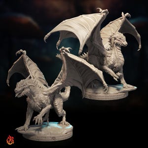Black Dragon Wyrmlings | miniature for fantasy rpg tabletop games, 28-32 mm scale